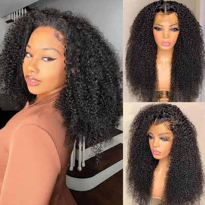 Kinky Curly Human Hair Lace Front Wig