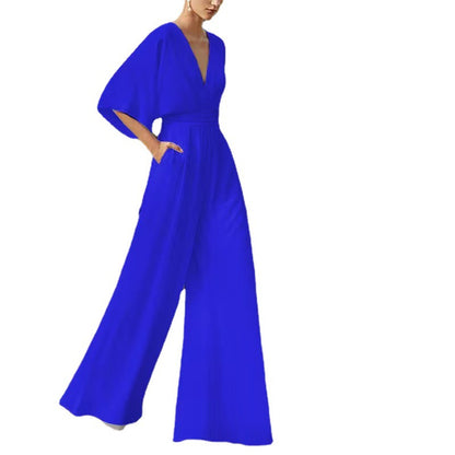 Summer solid color fashionable new Chinese style jumpsuit temperament commuting jumpsuit