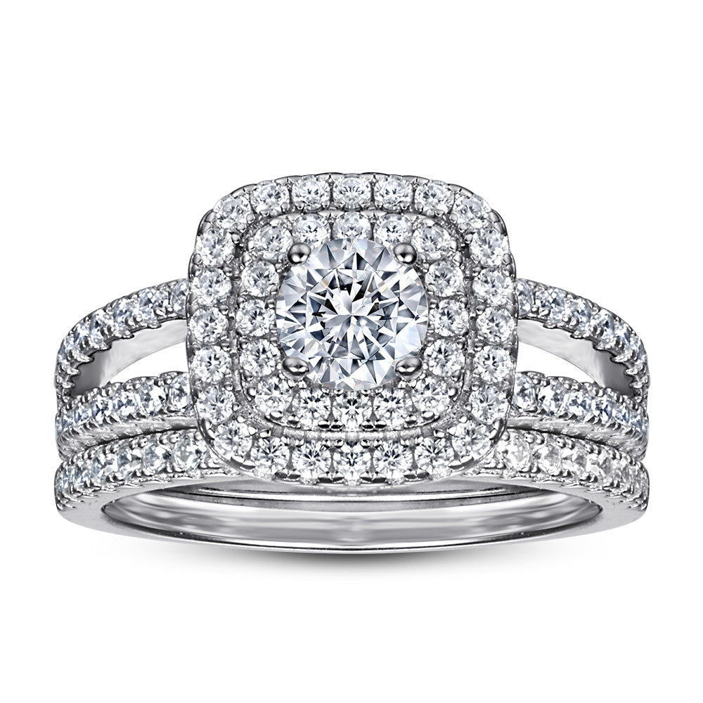 Stapelbare ring van sterling zilver met zirkonia