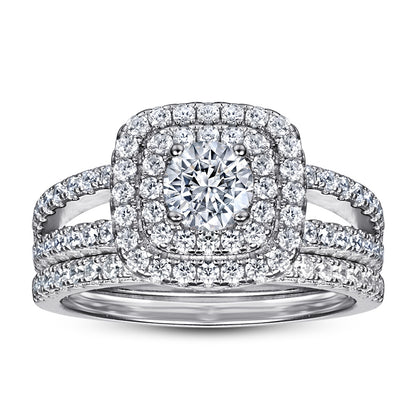 Stapelbare ring van sterling zilver met zirkonia