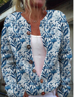 Womens 3D Printed Knit Cardigan