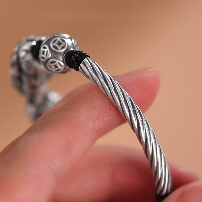 Trendy vintage etnische stijl zilveren armband unisex