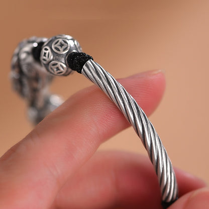 Trendy vintage etnische stijl zilveren armband unisex