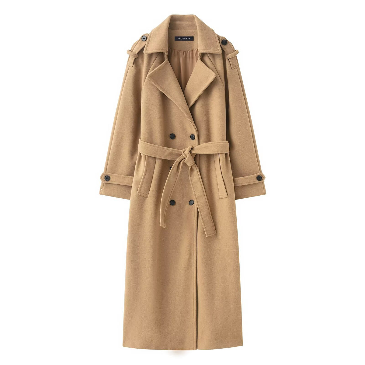 Womens Woolen Double Breasted Coat