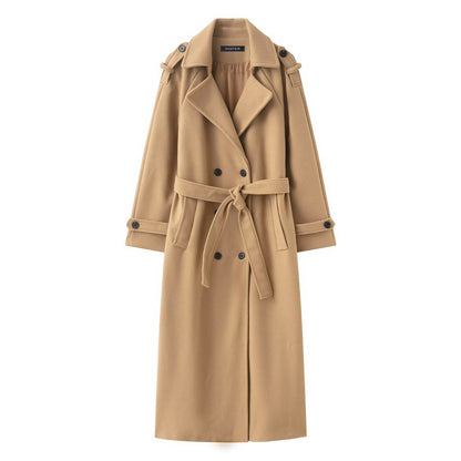 Womens Woolen Double Breasted Coat