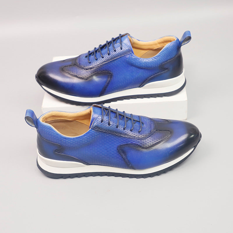 First-Layer Cowhide High-End Business Leather Shoes for Men, British Style Genuine Leather Men's Leather Shoes, Casual Moral Training Shoes, Increased Height and Non-Slip