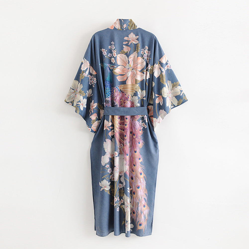 Dames kimono vest met print