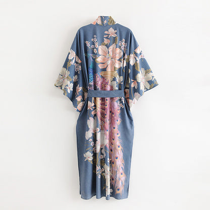 Dames kimono vest met print