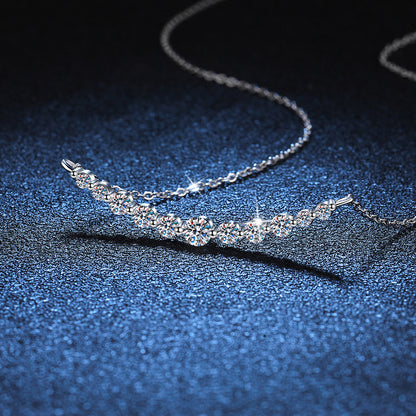 S925 Sterling Zilveren Moissanite Ketting Licht Luxe Hoogwaardige 1.1 Karaat