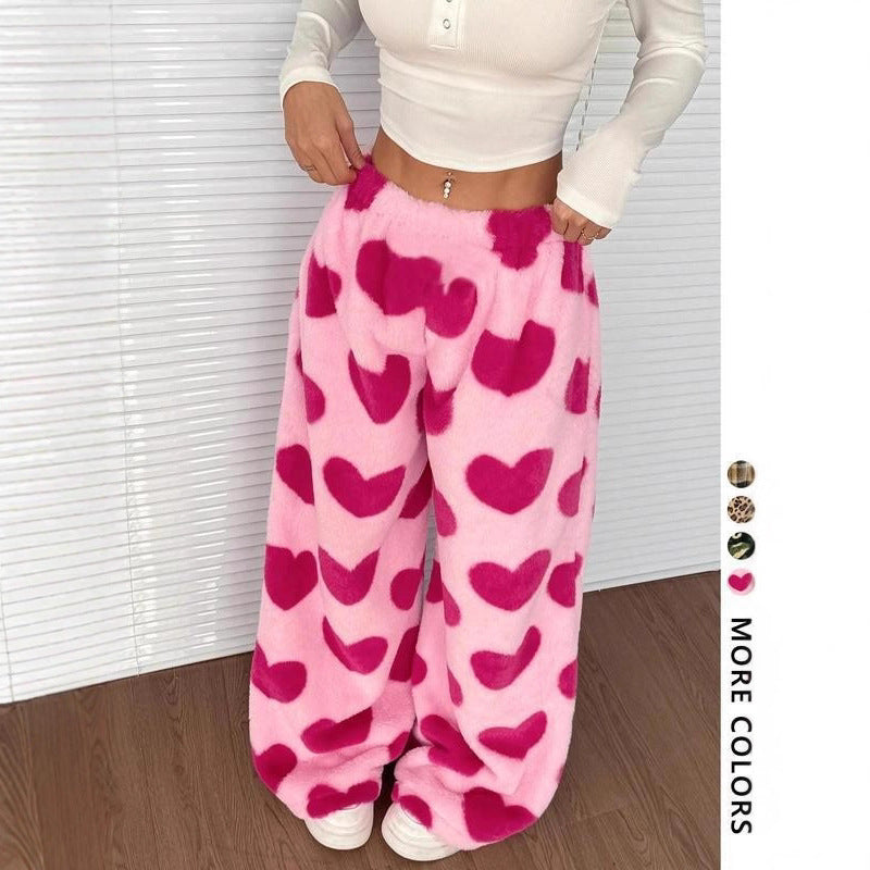 Women Wide-Leg Printed Casual Pants