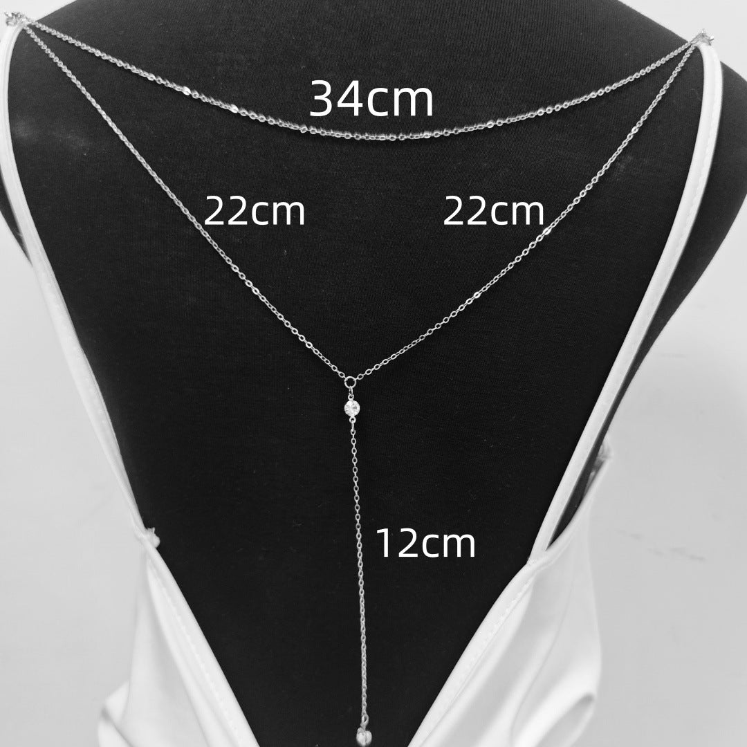 Y-Shaped Rhinestone Pendant Necklace