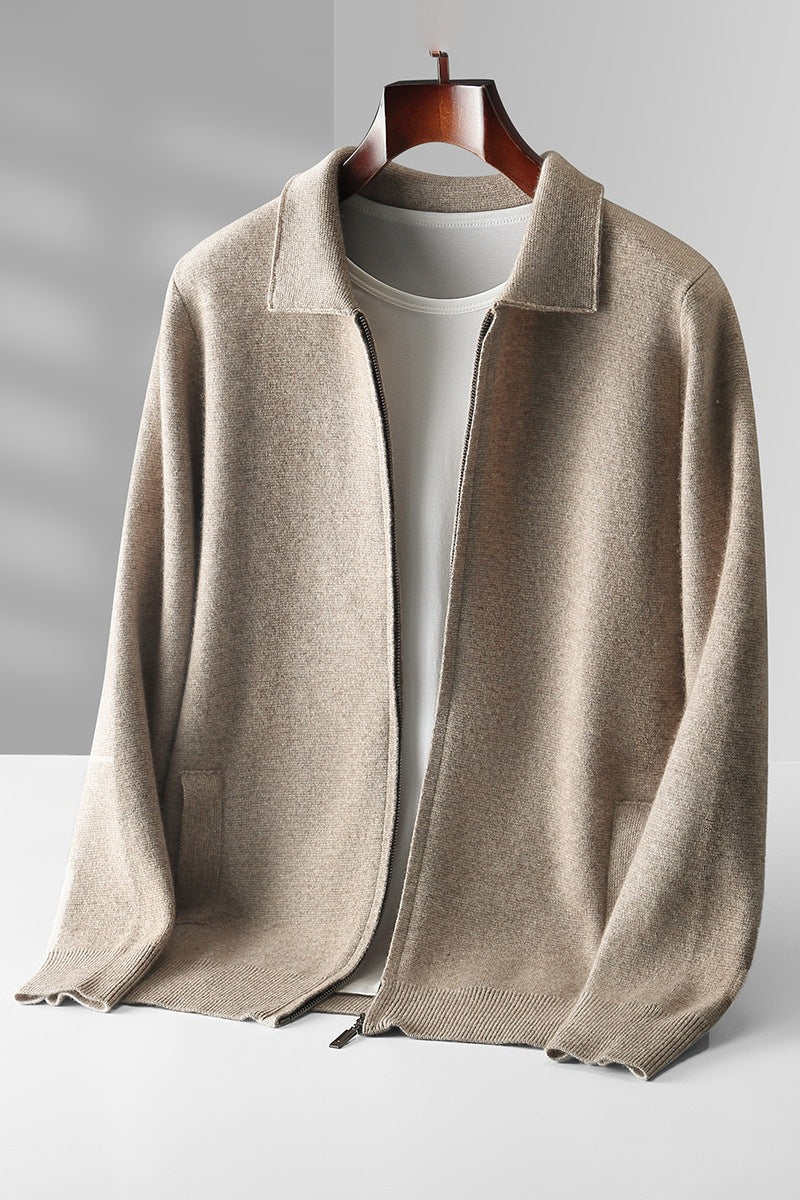 Pure Wool Knitted Cardigan for Men