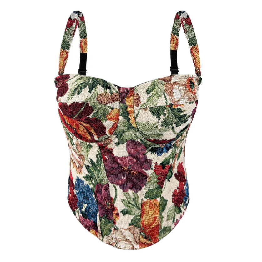 Sexy Strapless Top with Built-in Pads Vintage Palace Style Boned Bustier