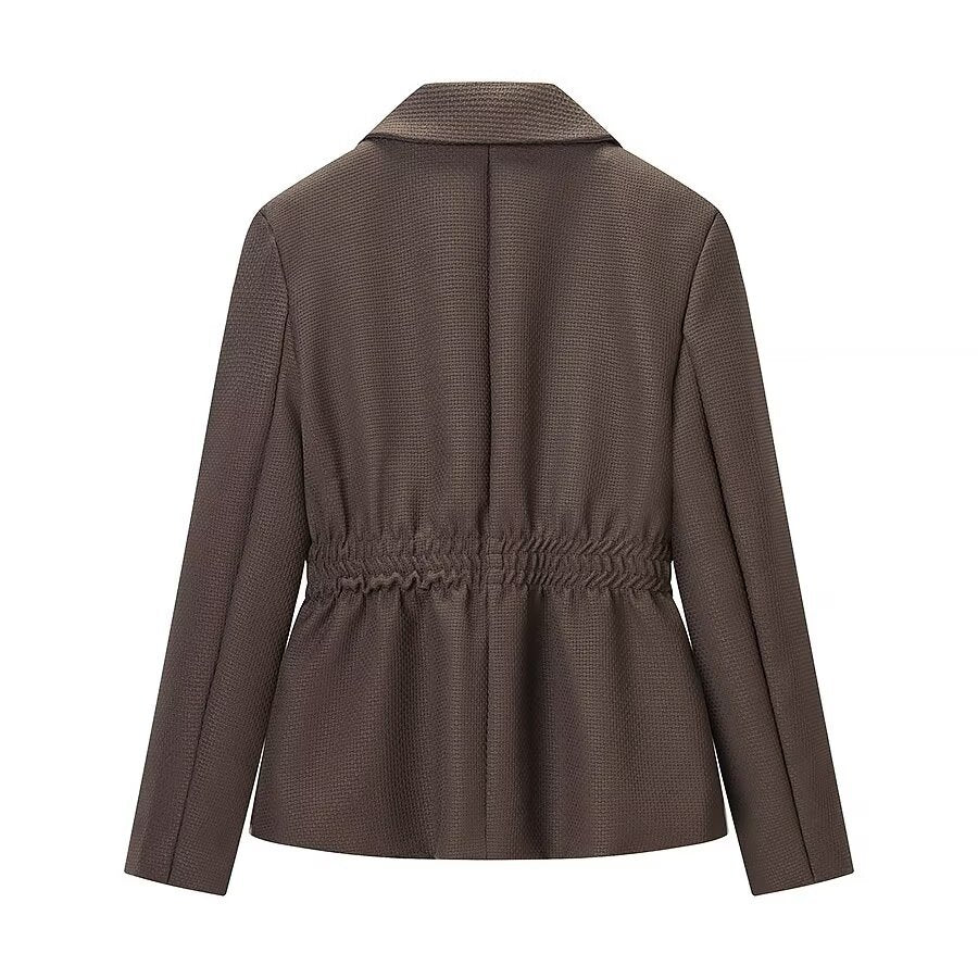 Blazer met lange mouwen geplooide en getailleerde taille
