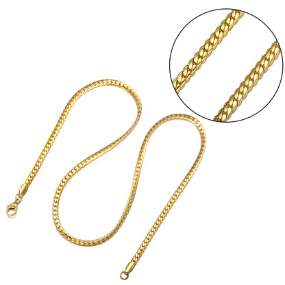 HIP Hop Goudkleurige Roestvrijstalen Curb Cuban Link Ketting