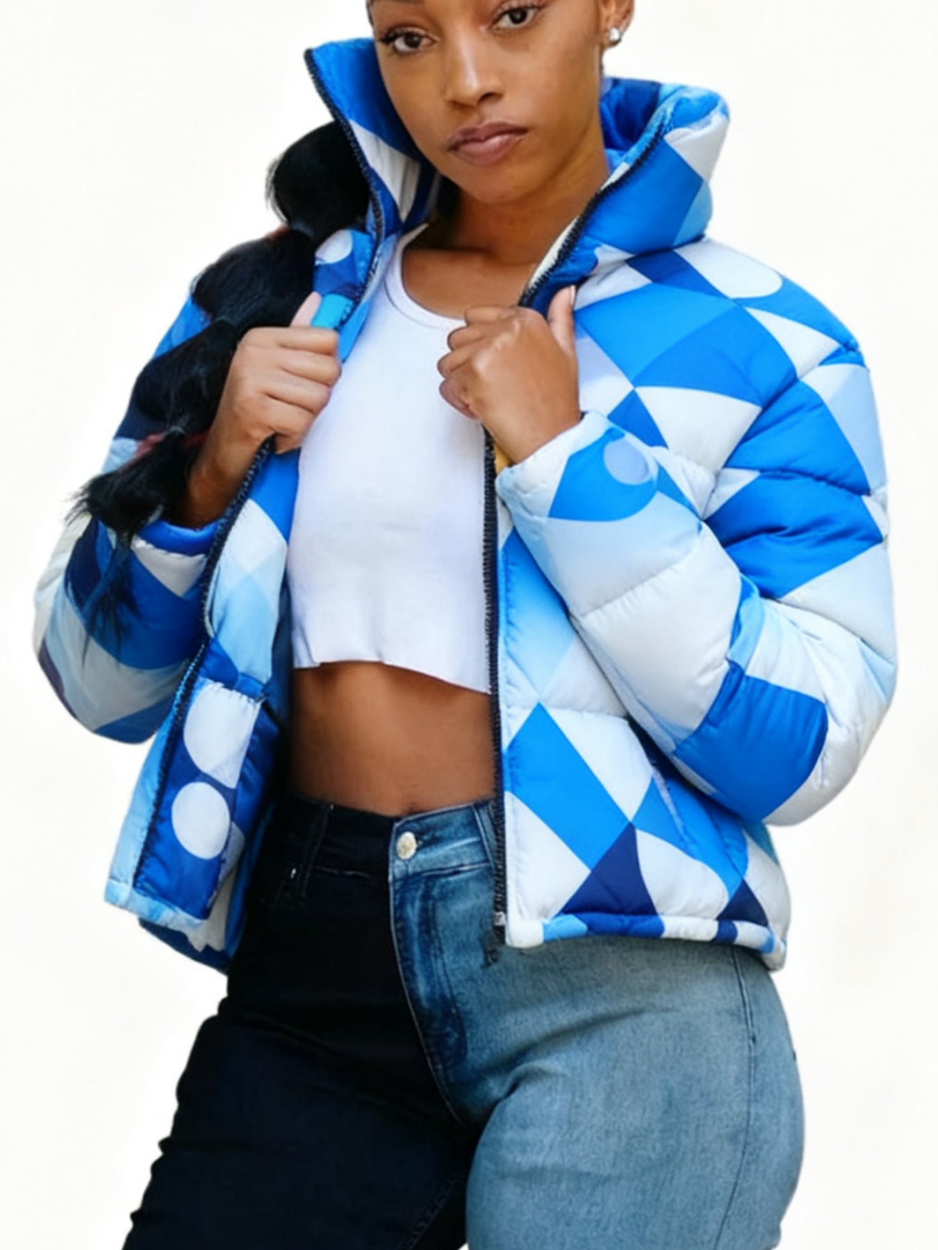 Kleurrijke Korte Pufferjas