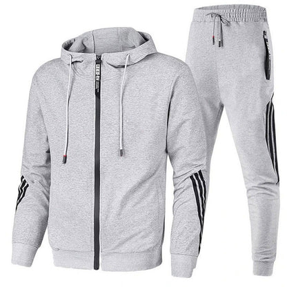 Printed Hooded Sports Sweatshirt and Pants Set