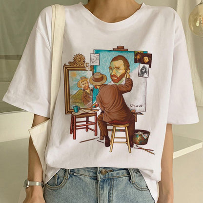 Van Gogh T-shirt Kunstschilderij T-shirt Dames