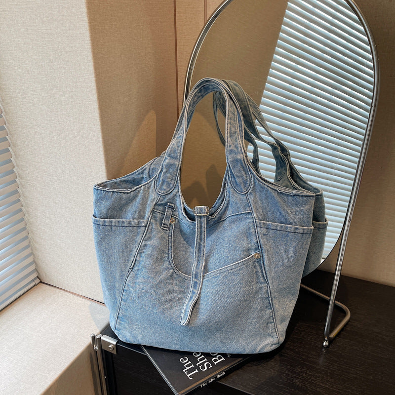 Ladies' Large Capacity Denim Shoulder Bag