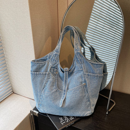 Ladies' Large Capacity Denim Shoulder Bag