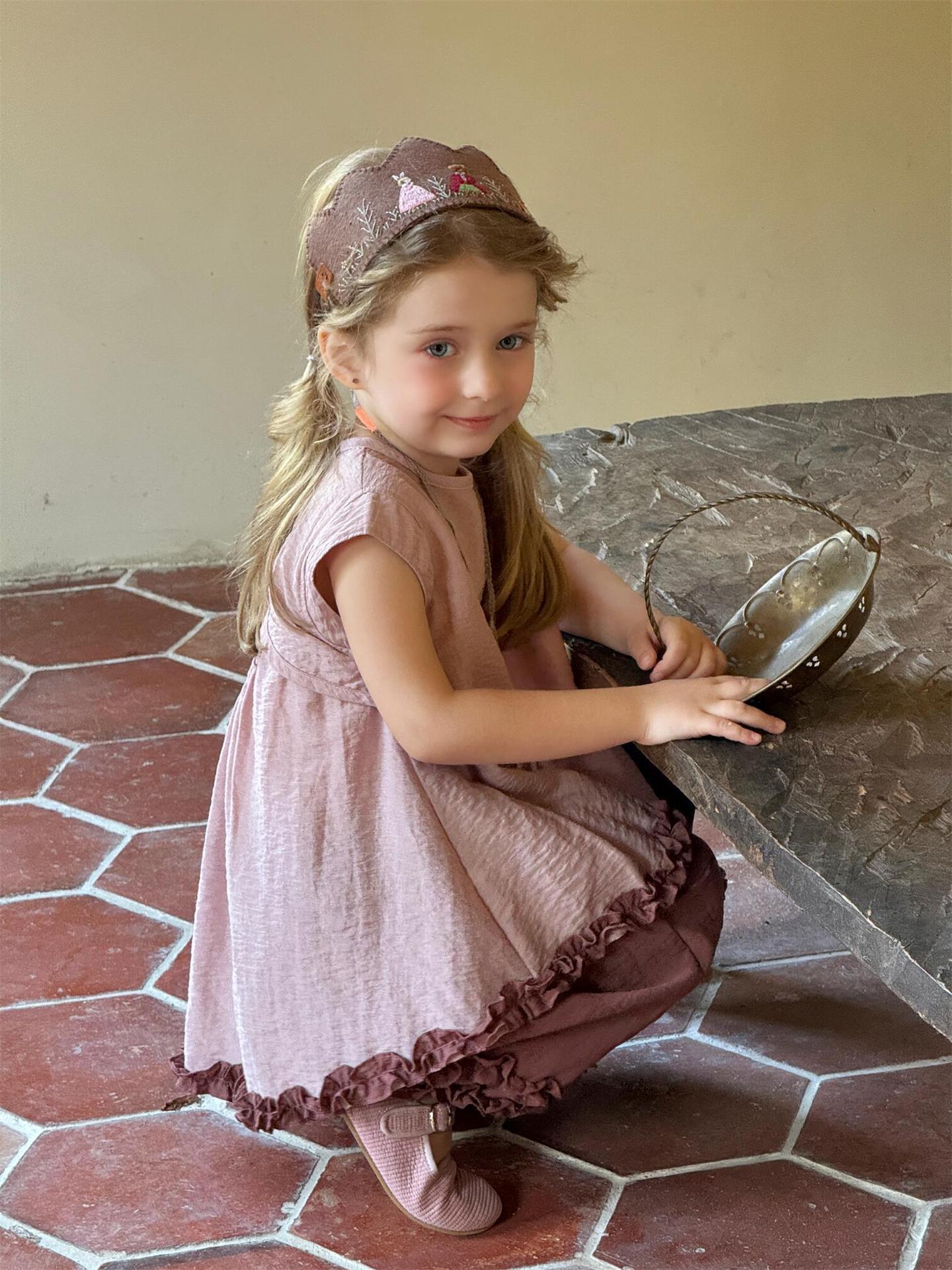 2-Delige meisjes set met contrast en ruches