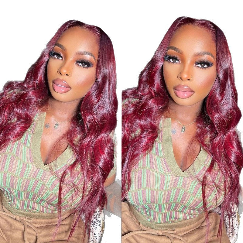 Hand-Crocheted Lace Front Deep Wave Synthetic Wig