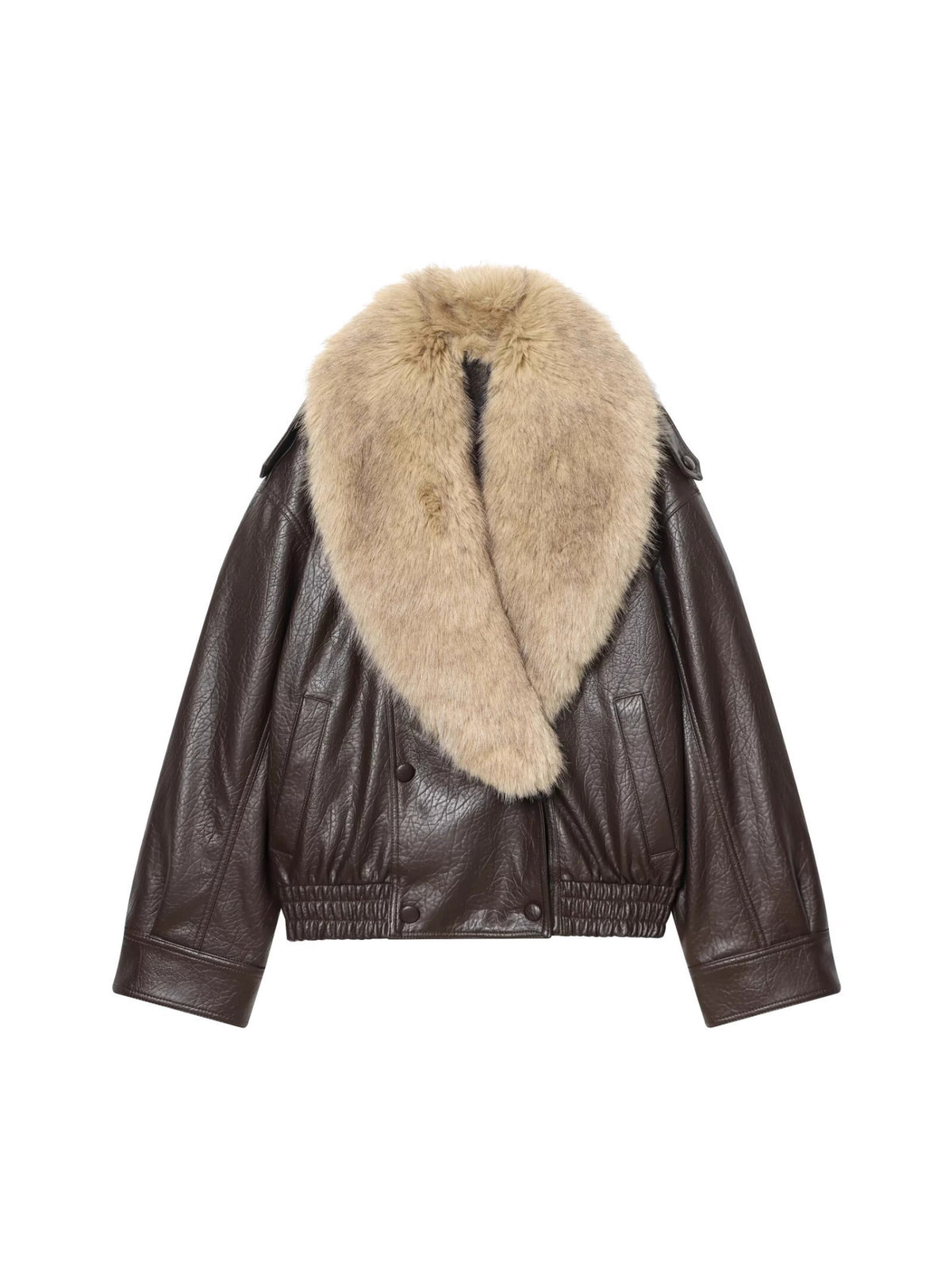 Women's PU fur collar jacket