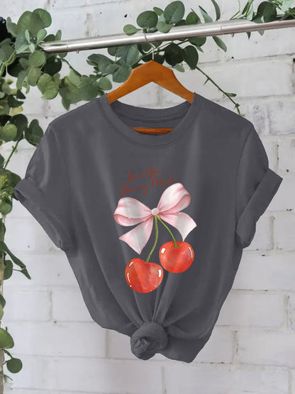 Cherry printed pure cotton top