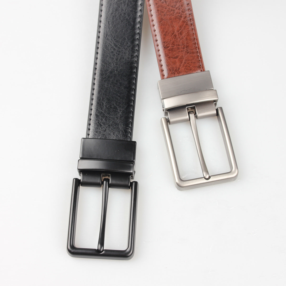 Men's two-layer cowhide belt