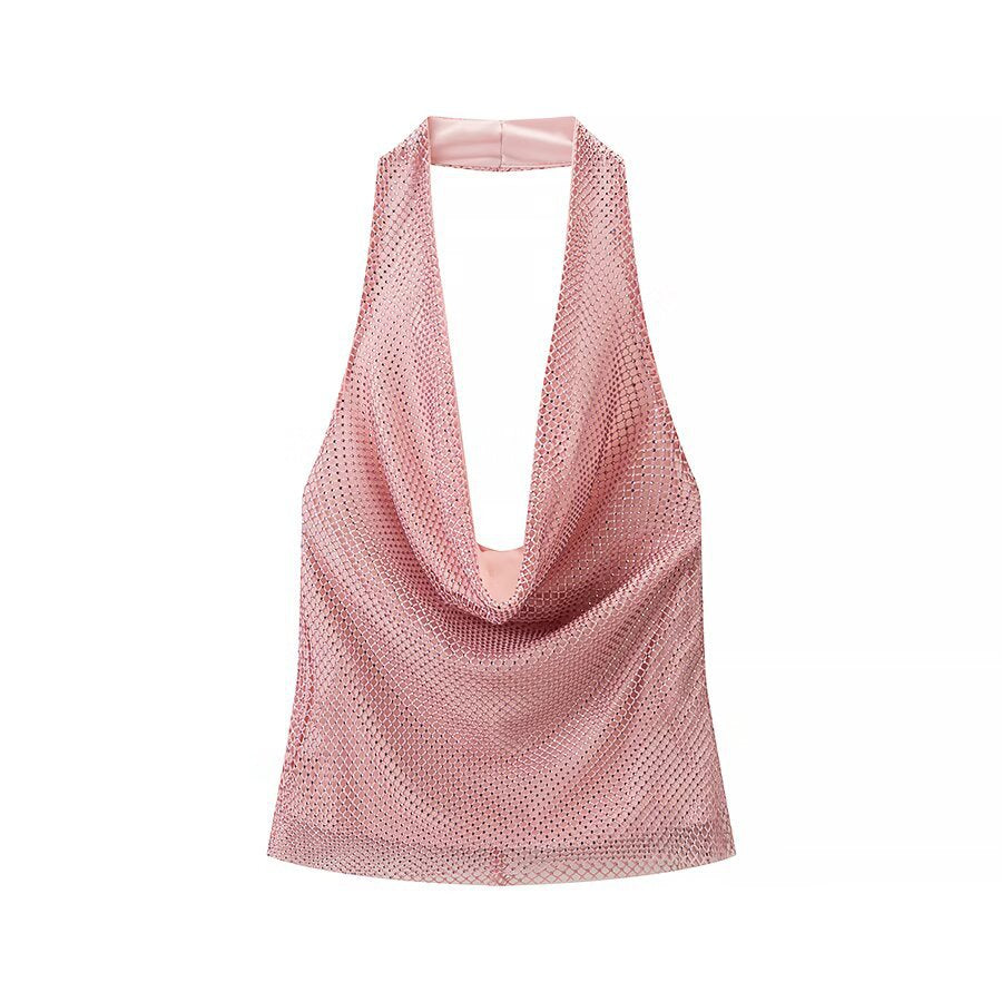 Women's Fashionable Trendy Versatile Classic Rhinestone Top