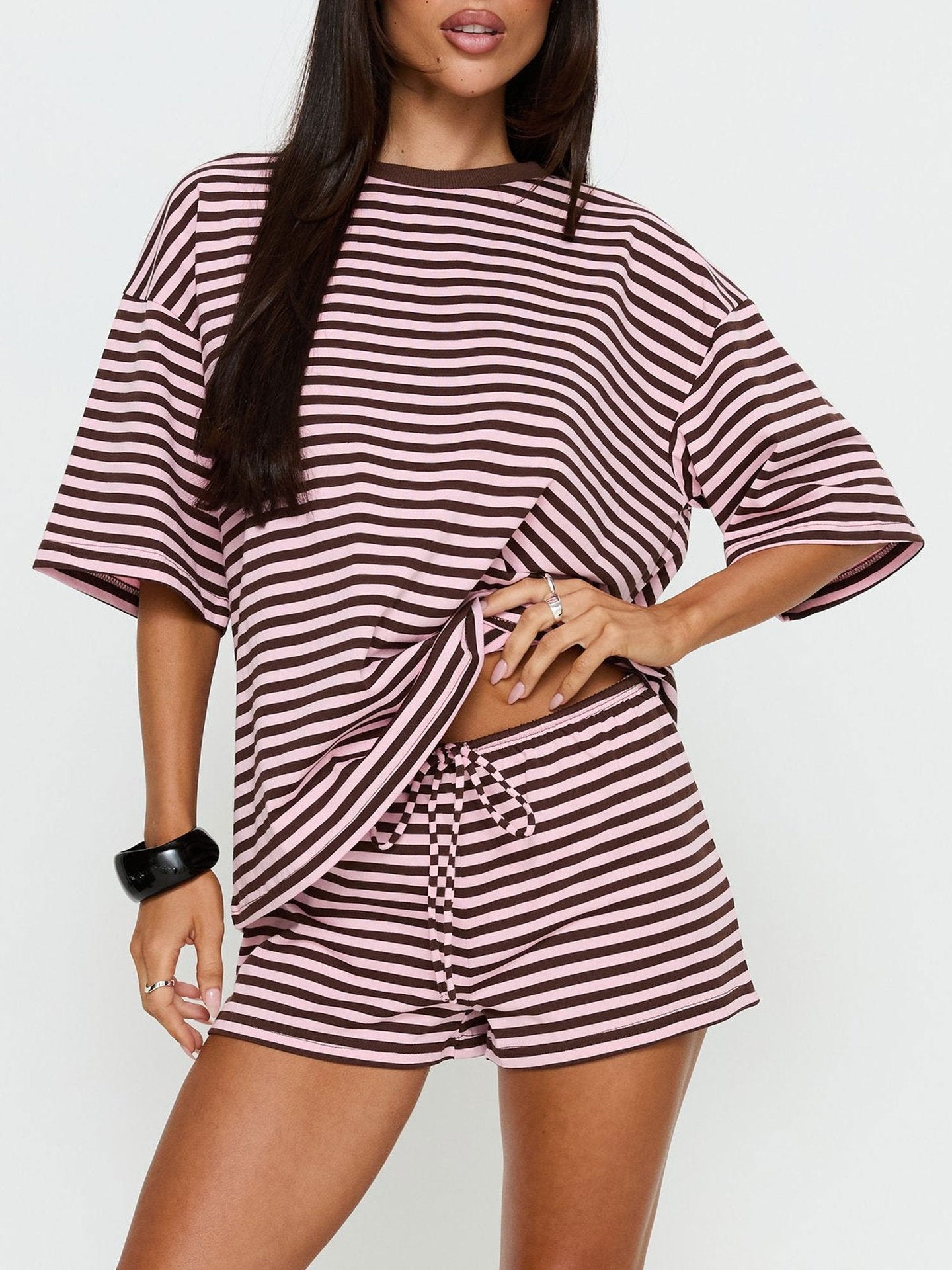 Women's Casual Short Sleeve T-Shirt and Shorts Set