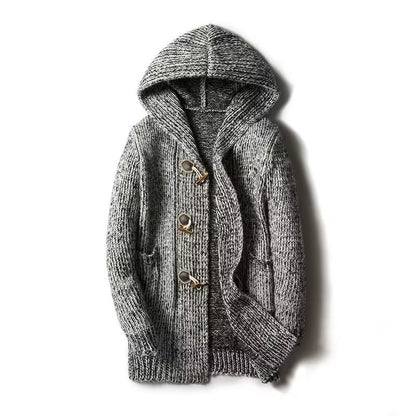 Mens Hooded Knit Cardigan