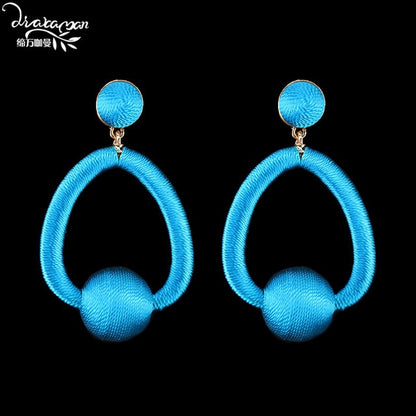 Boho Ethnic Large Tassel Fringe Earrings 2019 Handmade Big Beads Statement Earrings Party Dangle Drop Earrings Gift