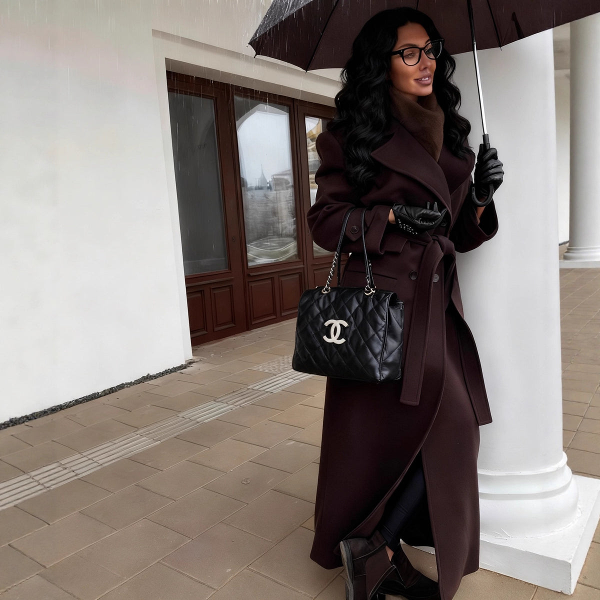 Women's Double-Breasted Long Coat