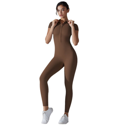 Womens Yoga Jumpsuit with Zipper