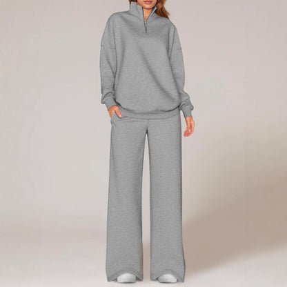 Women's Half-Zip Sweatshirt and Pants Set