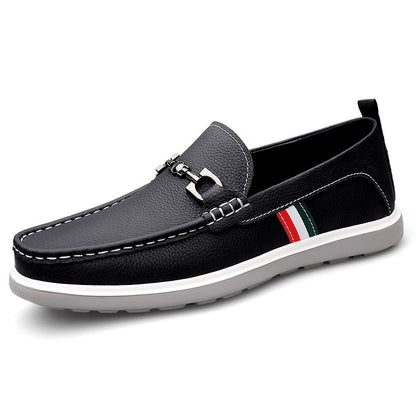 Spring Low-Cut Slip-On Genuine Leather First-Layer Cowhide Shoes