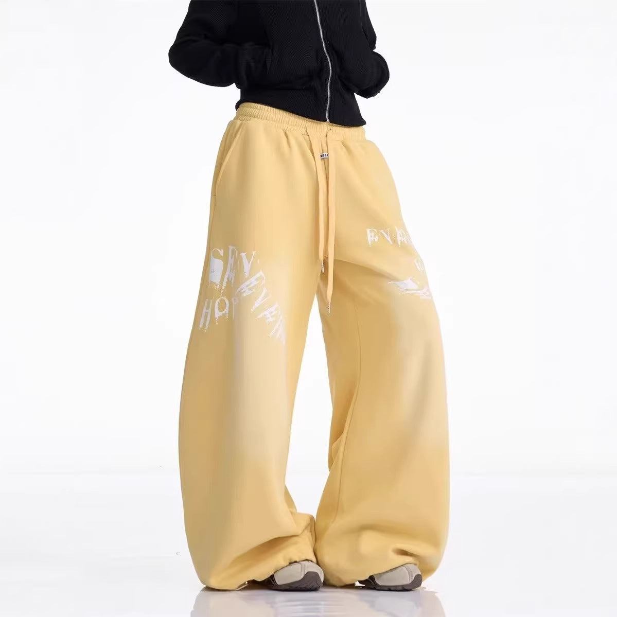 Yellow Track Pants Women's Jazz Dance Floor-Length Pants