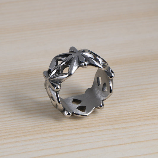 retro hollow pattern ring