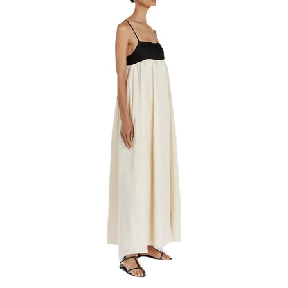Zomerse casual tube top jurk met contrasterende kleuren