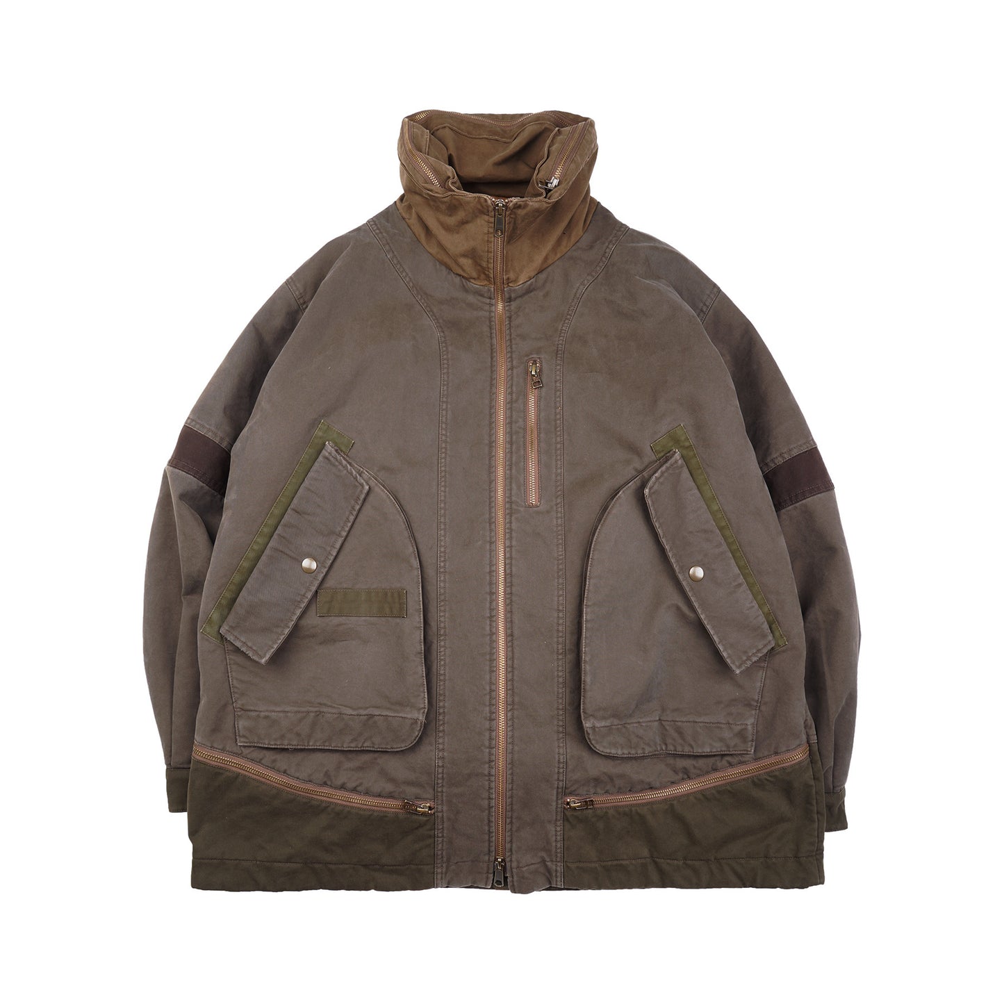 Silhouet splitst gewassen oude katoenen heren jas