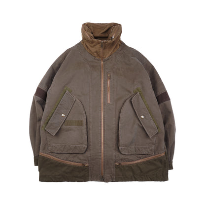 Silhouet splitst gewassen oude katoenen heren jas