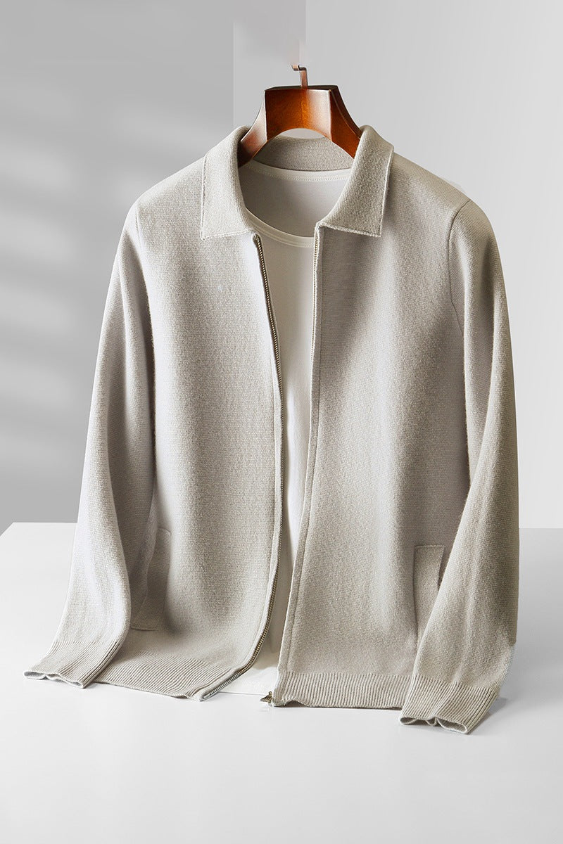Pure Wool Knitted Cardigan for Men
