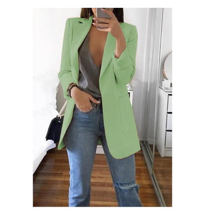 European and American fashion collar slim fit cardigan temperament suit jacket for women