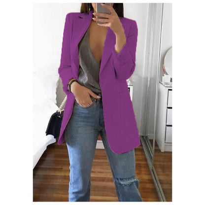 European and American fashion collar slim fit cardigan temperament suit jacket for women