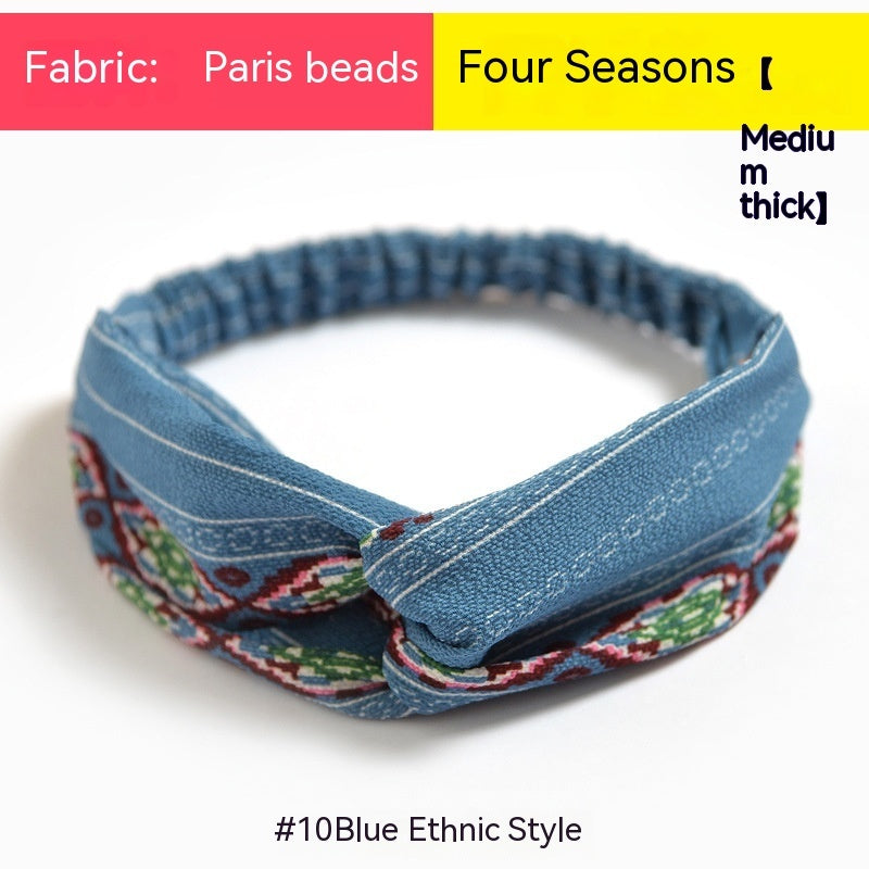 Elastische gekruiste chiffon hoofdband in Boheemse stijl