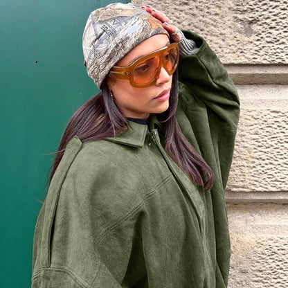 Womens Batwing Sleeve Bomber Jacket