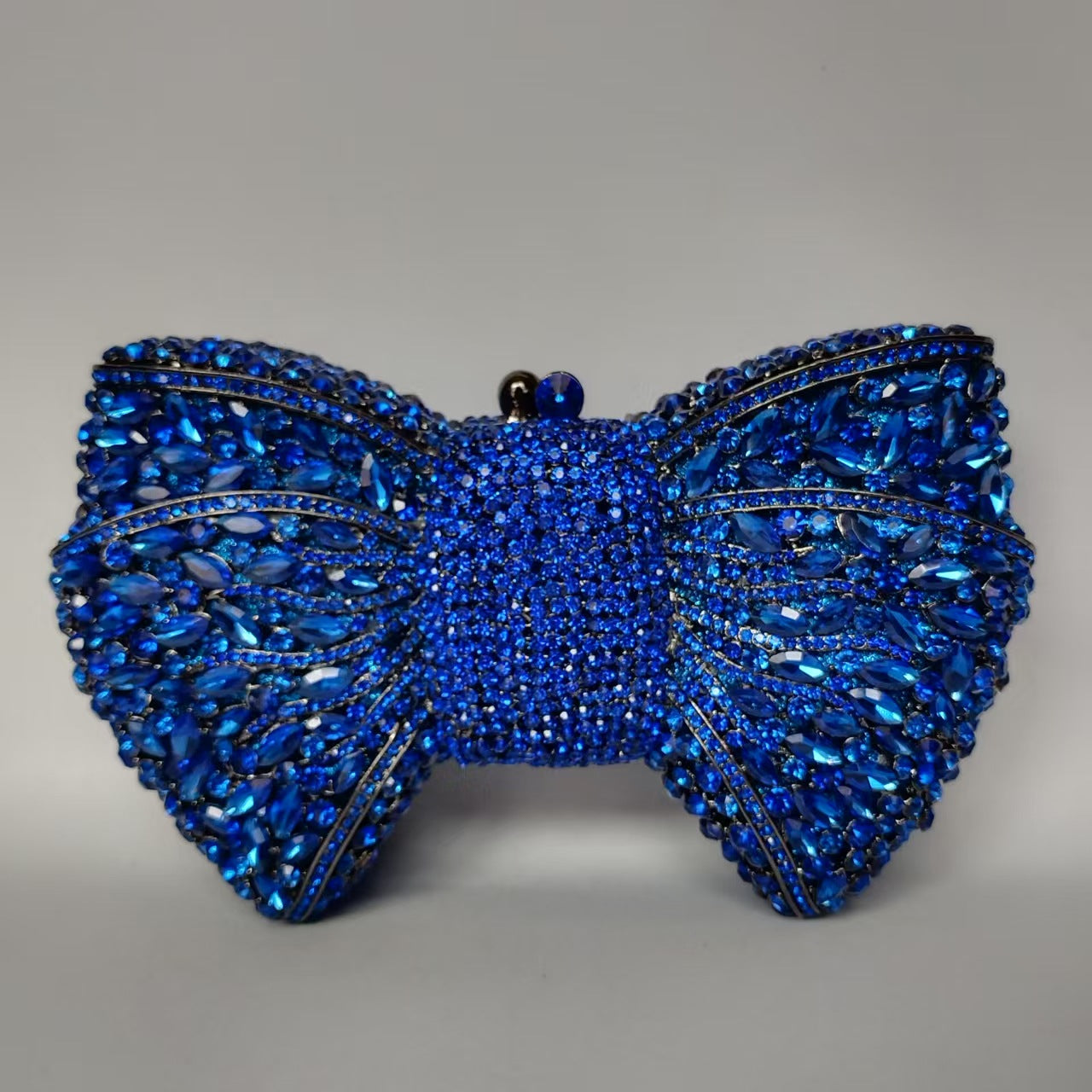 Rhinestone Bow Evening Bag with Chain
