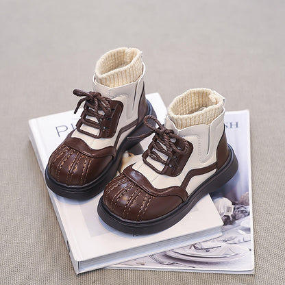 Girls Synthetic Leather Ankle Boots