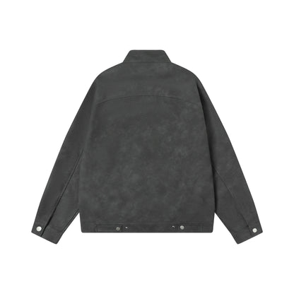 Loose PU leather jacket